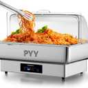 PYY Electric Chafing Dish Full Size Stainless Steel Chafer,Temperature Control, Chafing Dish Buffet Set for Catering,Buffets