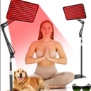 Upgrade Red Light Therapy for Face and Body, 45W Dual 660nm Red & 850nm Infrared Red Light Therapy Lamp, Home Use Light Therapy Panel with Adjustable Stand/Desktop Clamp & Glasses