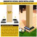 5.5"x5.5" Deck Post Base Cover Decorative Aluminum, Split Post Cover Skirts Trim for Deck RailingsStairs Black 8Pack