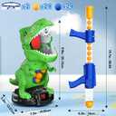 Dinosaur Shooting Toys for Kids 3-6, Movable Target Shooting Games with 2 Air Pump Guns, LCD Score Record, Birthday Gifts Suitable for Children Aged 3-5 5-6 6-8