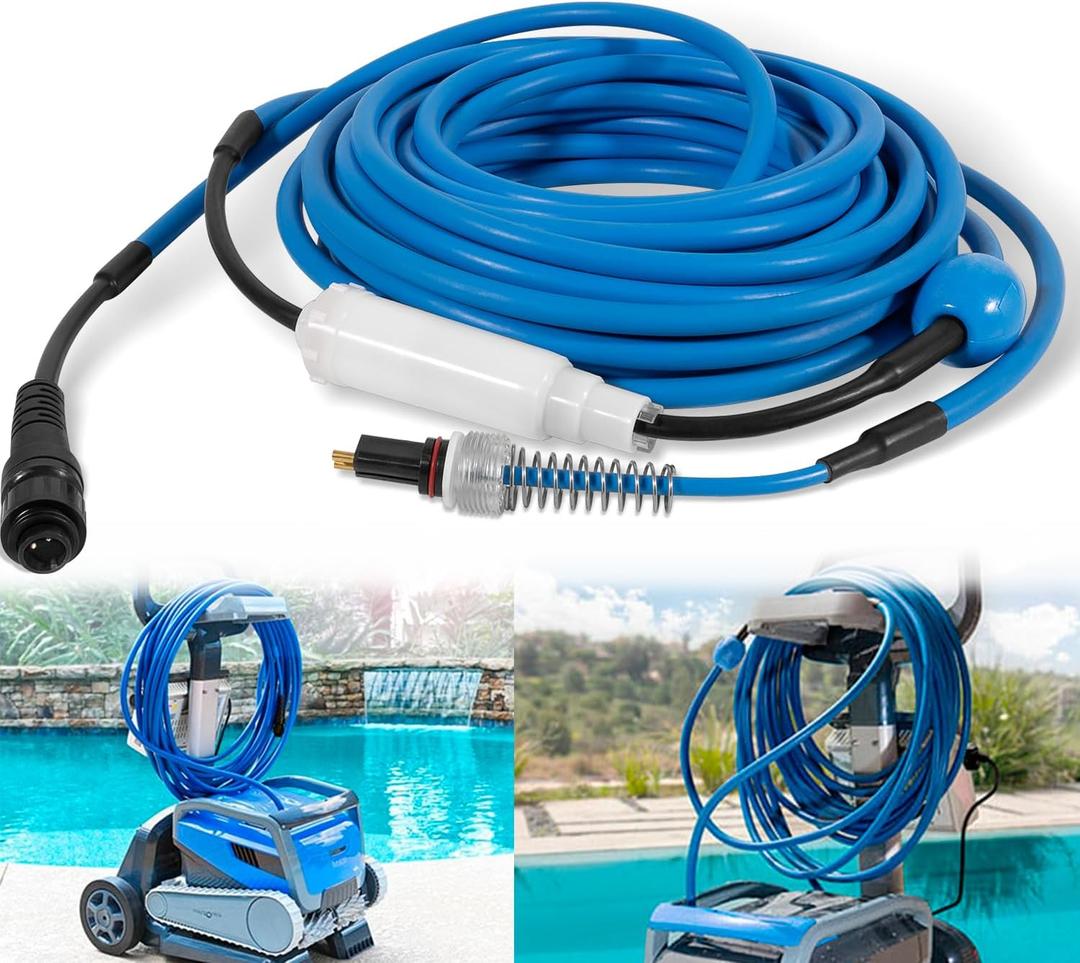 9995861 Cable and Swivel DIY 2 Wire for Dolphin Robotic Pool Cleaners Nautilus(Old), DX3, Advantage Plus, Endeavor, Atlantis, Primal X3, DX3S, Orion, M3, Saturn(Old), Quest & Neptune 60FT/18M