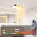All-in-One Bathroom Heater Fan with Light | 1800W Rapid Heat, Whisper-Quiet Design, Easy Install | Ceiling Mounted Bath Heater with Remote & Exhaust Fan, 12-inch
