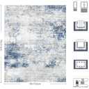 5x7 Area Rugs, Abstract Modern Ultra Soft Washable Rug, Non Slip Carpet with Rubber Back Stain Resistance Rugs for Living Room, Bedroom, Dining Room Decor(Blue & White)