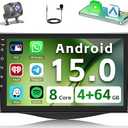 Android 14 4G+64G Car Radio for Toyota RAV4 2007 2008 2009 2010 2011 2012, Car Stereo 5G WiFi/Wireless CarPlay Android Auto/GPS FM/SWC Bluetooth, 9'' Touchscreen FM/RDS EQ-32+1080P Backup Camera