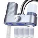 Water Filter for Sink Faucet with Cleaning Faucet,Quick Foaming Filters 0ut 98% of Impurities,Effectively Removes Chlorine and Odors for Kitchen and Bathroom Faucets4 Filter