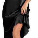 Litherday Silk Nightgown for Women Long Satin Slip Dress Nightdress Silky Chemise Nightie Soft V Neck Nightwear (Small)