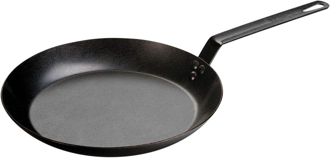 Lodge Pre-Seasoned Carbon Steel Skillet - Use in the Oven, on the Stove, on the Grill, or Over a Campfire - 12 Inch