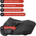 Dowco Guardian 50003-02 WeatherAll Plus Indoor/Outdoor Waterproof Motorcycle Cover: Black, Large
