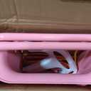 3-in-1 Toddler Swing Set, Indoor & Outdoor Baby Swing Heavy Duty Swing Set with Foldable Metal Stand for Aged 6 Months to 10 Years Old, Easy to Assemble and Store (Pink)