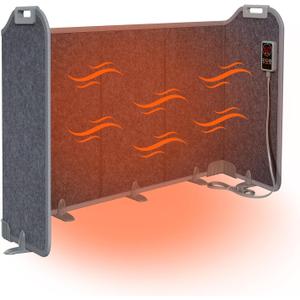 Under Desk Heater for Office, Foldable Space Heater Plus Size 5-Fold, Quiet for Leg, Foot Ankles, Portable Foot Warmer with 12H Timer & 8 Heat Levels, No Odor Anti-tilt, Auto Shut Off, Dark Grey