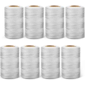 Woanger 8 Rolls Mason Line 500 Feet Length Braided Mason Nylon String Masonry Nylon Twine for Construction Gardening Crafting DIY Project Workshop (White) Woanger 8 Rolls Mason Line 500 Feet Length Braided Mason Nylon String Masonry Nylon Twine for Construction Gardening Crafting DIY Project Workshop (White)