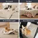 Bedsure Waterproof Blanket for Bed - Sherpa Fleece Waterproof Dog Blankets for Large Dogs, Pet Blankets for Bed/Couch/Dog Crate, Soft Plush Reversible Furniture Protector, Queen Size, 90"x86", Cream