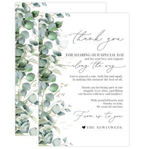 Your Main Event Prints Thank You Place Cards for Weddings & Bridal Showers - Elegant Gratitude Cards with Prewritten Messages | Premium Quality, Stylish Design 