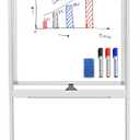 Magnetic Mobile White Board, 40 x 24 Double Sided Dry Erase Board Rolling Whiteboard Aluminum Frame Standing Whiteboard on Wheels