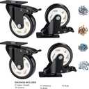 Heavy Duty Locking Caster Wheels with Brake, Non-Marking Swivel Casters Set for Cart & Furniture, 4 Inch Set of 4 / Black