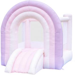 Magic Rainbow Bounce House, Kids Bounce House with Slide, Pink Bouncy House Indoor Outdoor, Blower Included, 8 ft L x 6 ft W x 6.7 ft H, Dreamy Play Space for Kids