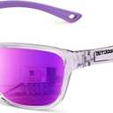 Polarized Running Sunglasses for Women Mens Sun Glasses for Cycling Fishing Driving Golf UV Protection (Purple + Transparent Light Purple)