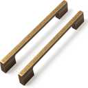 Goo-Ki Vintage Brass Drawer Handles 5 in (128mm) or 6-1/4 in (160mm) Hole Centers,6-Pack Antique Bronze Solid Cabinet Handles 1816-128-GT