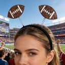 2 x AIUPUOC Football Headband for Women Cute Football Design Headband Head Boppers Sports Hair Accessories for Football Mom Fans Game Day Cheer Hairband Non Slip 1Pcs (Brown B, Average)