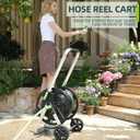 Random Colors Garden Hose Reel Cart, Holds 75-150 Feet of 5/8-Inch Hose, Portable Hose Reel Cart With Wheels,Adjustable Handrail, Quick Hose Connector