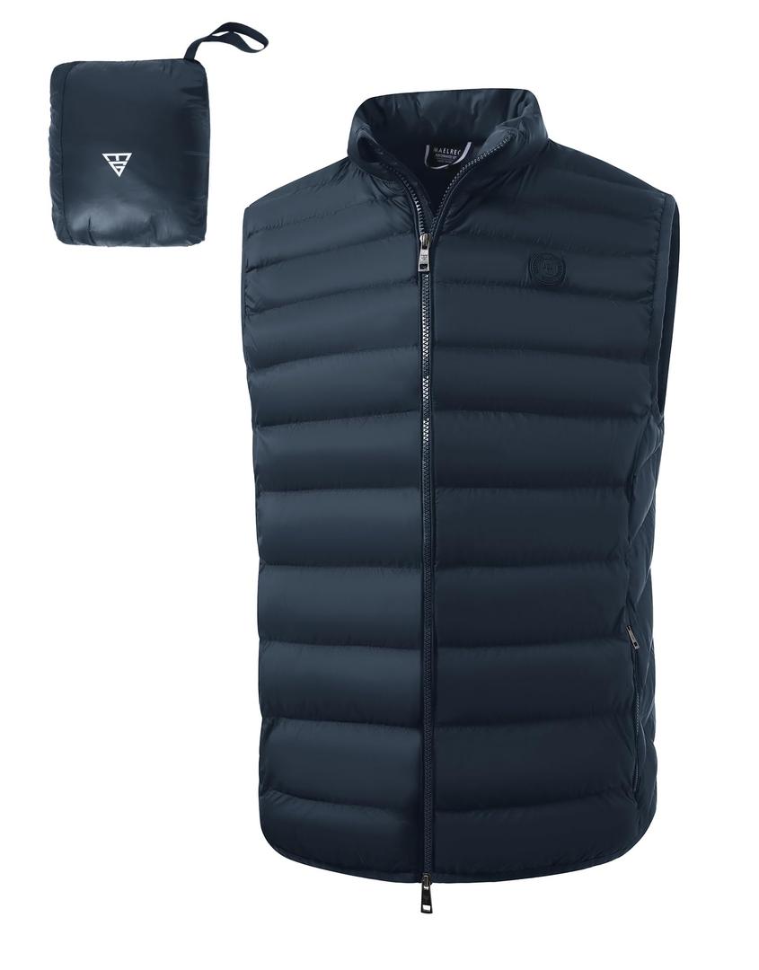 M MAELREG Mens Vest Lightweight Packable Quilted Warm Puffer Outerwear Winter Zip Up Sleeveless Jacket Golf Hiking