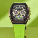 TEARTRACE Watches for Men Original Analog Quartz Waterproof Sport Mens Watches Tonneau Chronograph Luminous Fashion Unique Casual Watch with Silicone Strap