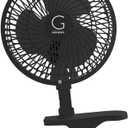 Genesis 6-Inch Clip Convertible Table-Top & Clip Fan Two Quiet Speeds - Ideal For The Home, Office, Dorm, More Black (A1CLIPFANBLACK