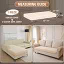 Jialudora Couch Cushion Covers Chaise Couch Cover Stretch Sectional Sofa Slipcover Washable Wear-Resistant Furniture Protector(Natural,1 Piece for Chaise or Sofa 3-Seater)