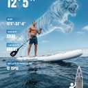 SOLAVERO 12’5” × 33" Inflatable Stand Up Paddle Board with Kayak Seat 600lbs, SUP with Non-Slip EVA Pad, Electric Air Pump, Complete Accessories, Paddleboard for Youth & Adult for Fishing, Surfing