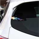 Car Flame Reflective Sticker, 4PCS Racing Sports Flame Side Rearview Mirror Stripe Decal, Self-Adhesive Motorcycle Exterior Helmet Sticker Decoration,Universal for Vehicles (Gradient)