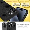 OOK Black Floral case for iPhone 15 Pro Max Case [Compatible with MagSafe], Cute Sunflower Floral Blooms Design Soft TPU Shockproof Protective for Women Girls Slim Magnetic Phone Cover