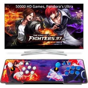 FVBADE [50000 in 1] Pandora Ultra Pandora Box Arcade Game Console for PC & Projector & TV ,3D Games 1-4 Players Double Joystick Favorite List Game Category Save/Search/Hide/Pause, Whole