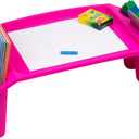 Mind Reader Kids Lap Desk, Activity Tray, Drawing, Stackable, Classroom, Portable, Plastic, 22.25" L x 10.75" W x 8.5" H, Pink