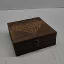 Wooden Memory Keepsake Boxes With Hinged Lids, Floral Heart Engraved Keepsake Boxes, Decorative Storage Box, Memory Box for Keepsakes for Wedding Memory Birthday Valentines Day, 7.5 x 7.5 x 2.8 Inch