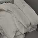 SHOUREN White Luxurious Goose Feather Down Fiber Comforter, All Season Hotel Collection Bed Comforter Ultra Soft 100% Cotton Duvet Insert with Corner Tabs, Queen Size 90"X90"