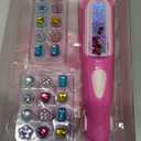 Hair Gem Stamper Kit,Bling Hair Jewels for Girls, Hair Styling Tool with Reusable Shining Diamonds, Christmas Birthday Arts & Crafts Gift for 5-12 Year Old Girl (Pink)