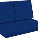 idee-home Outdoor Loveseat Cushions, Waterproof Patio Loveseat Cushion, Outside Couch Hampton Bay Deep Seat Cushion Replacement Set, Patio Love Seat Sofa Cushions for Furniture, 46" x 26" Navy Blue (Dark Cerulean)
