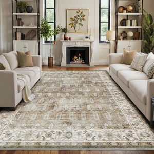 LUMI 8x12 Washable Area Rug for Living Room, Ultra Soft Traditional Vintage Rugs Non Slip with Rubber Backing, Low Profile, High Traffic, Stain