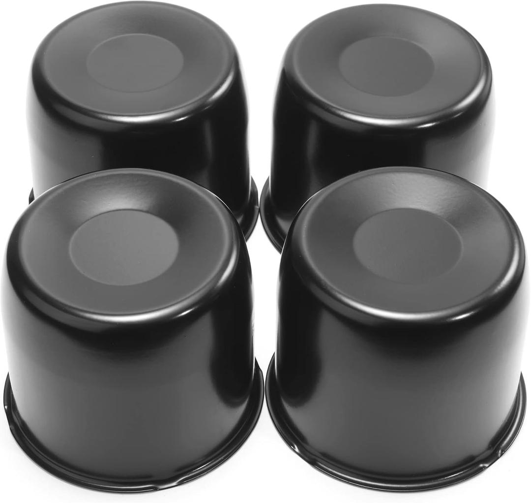 RTrhinotuning 4.25 Inch Center Caps Black Trailers Wheel Center Caps for Rims Push Through Hub Covers for Trucks Trailer Camper RV, 4.25" Center Hole, 3.66" Height