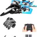 Combat Drone Specifications and Features: Dual Remote Control- Color Options: Blue, Control Range: 60-80 meters Battery Specifications: 3.7V 500MAH Charging Time: 120 minutes Flight Time: 10 minutes Key Features: 1. Enhanced flight capabilities via headless mode, hovering, and 360 stunt roll 2. Integrated high-definition camera for real-time photo and video capture 3. Mobile app connectivity for seamless file transfer and drone control, traditional remote control and glove remote control