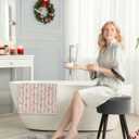 Coquette Pink Bow Floral Kitchen Towels, Rustic Flower Botanical Dish Tea Towels for Kitchen Decor, Girly Pink Striped Floral Hand Towel for Bathroom Decor, 16x24 Inch (Color-01)