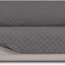 Easy-Going Reversible Oversized Couch Cover for 3 Cushion Couch Sofa Cover for Dogs Water Resistant Furniture Protector Cover with Foam Sticks for Pet Cat (Oversized Sofa, Gray/Gray) (X-Large Sofa)