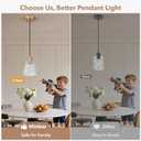 Pendant Light Kitchen Island, Modern Pendant Light Fixture with 5.8mm Thick Glass Shade, Adjustable Gold Hanging Light Fixture for Kitchen Sink, Dining Room, Entryway, 1 Pack