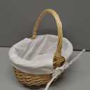 Small Wicker Basket Wicker Picnic Basket Storage Basket Bread Basket, Eggs Candy Basket for Candy Harvesting Photography Prop, 
Shape	Round
Product Dimensions	7.08"D x 7.87"W x 8.26"H