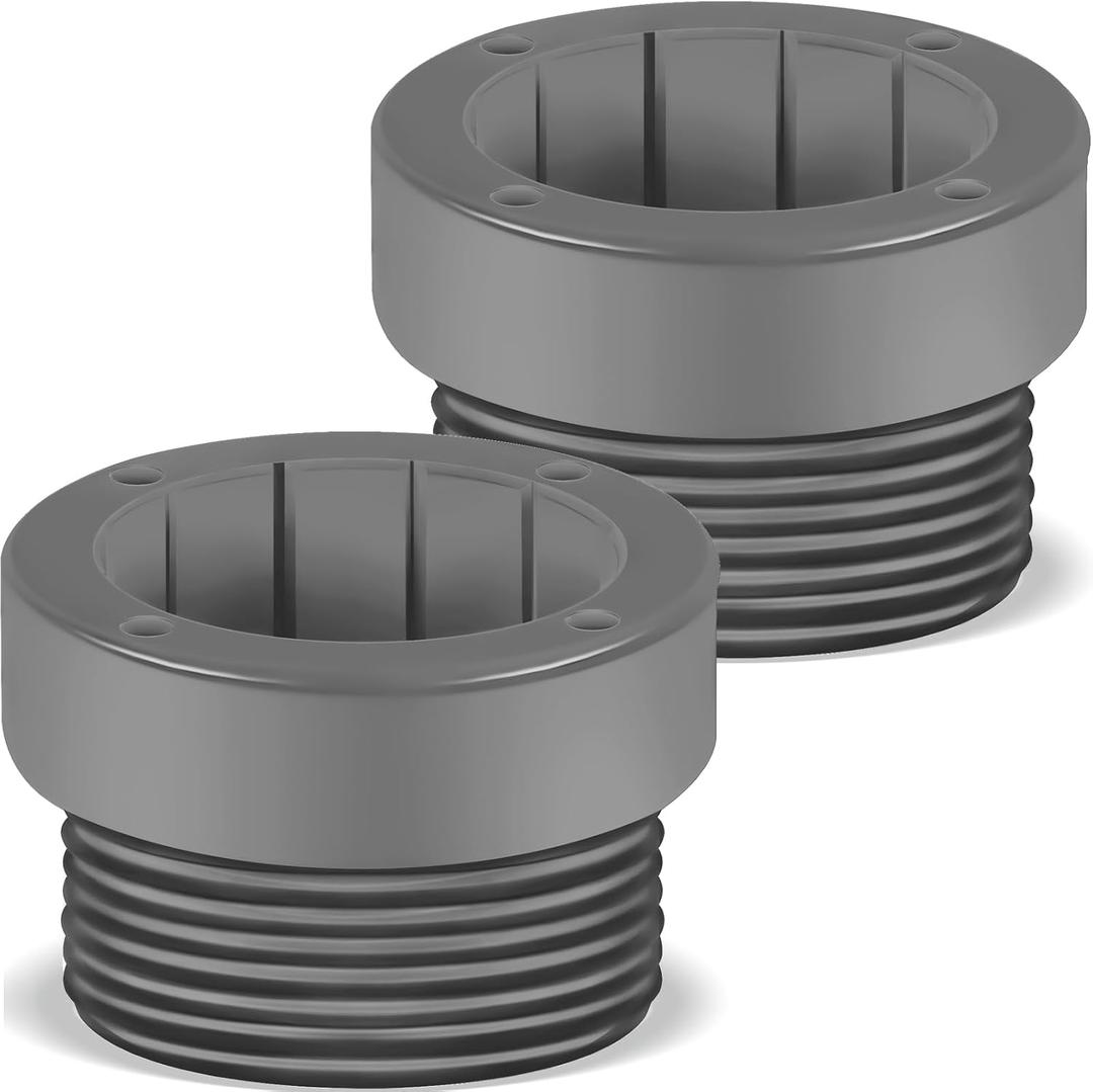 Thyle 2 Pcs Pool Umbrella Stabilizer Adapter Threaded Adapter Sleeves Pool Umbrella Pole Stabilizer for Outdoor Patio 1 3/4" Insert(Gray)