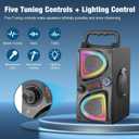 Bluetooth Speaker, 60W(Peak) Wireless Portable Small Home Party Speakers with Double Subwoofer Deep Bass, Radio, Lights, 80dB Loud Stereo Sound Boombox for Outdoor Camping Gifts