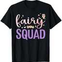 Squad Magical Floral Team Fairy Birthday Whimsical Fairytale T-Shirt, L