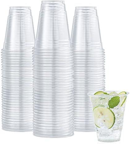 Turbo Bee 100 Pack 12 OZ Clear Plastic Cups, Disposable Crystal Plastic Party Cups for Iced Coffee, Smoothie, Slurpee, or Any Cold Drinks Turbo Bee 100 Pack 12 OZ Clear Plastic Cups, Disposable Crystal Plastic Party Cups for Iced Coffee, Smoothie, Slurpee, or Any Cold Drinks