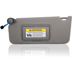 NHILES Left Driver Side Sun Visor Compatible with Honda Accord 2008 2009 2010 2011 2012 2013 2014 2015 2016 2017 with Light Replaces # 83280-TA5-A51ZA (Grey)