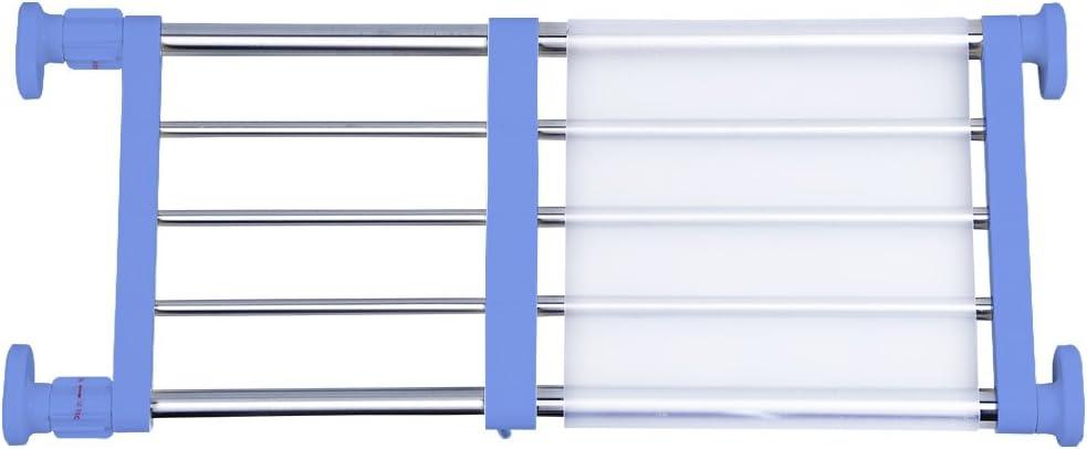 Hershii Closet Tension Shelf & Rod Expandable Metal Storage Rack Adjustable Organizer DIY Divider Separator for Cabinet Wardrobe Cupboard Kitchen Bathroom - Blue (40-60cm/15.74-23.62inches)
